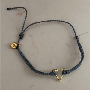 Puravida blue/grey triangle adjustable bracelet